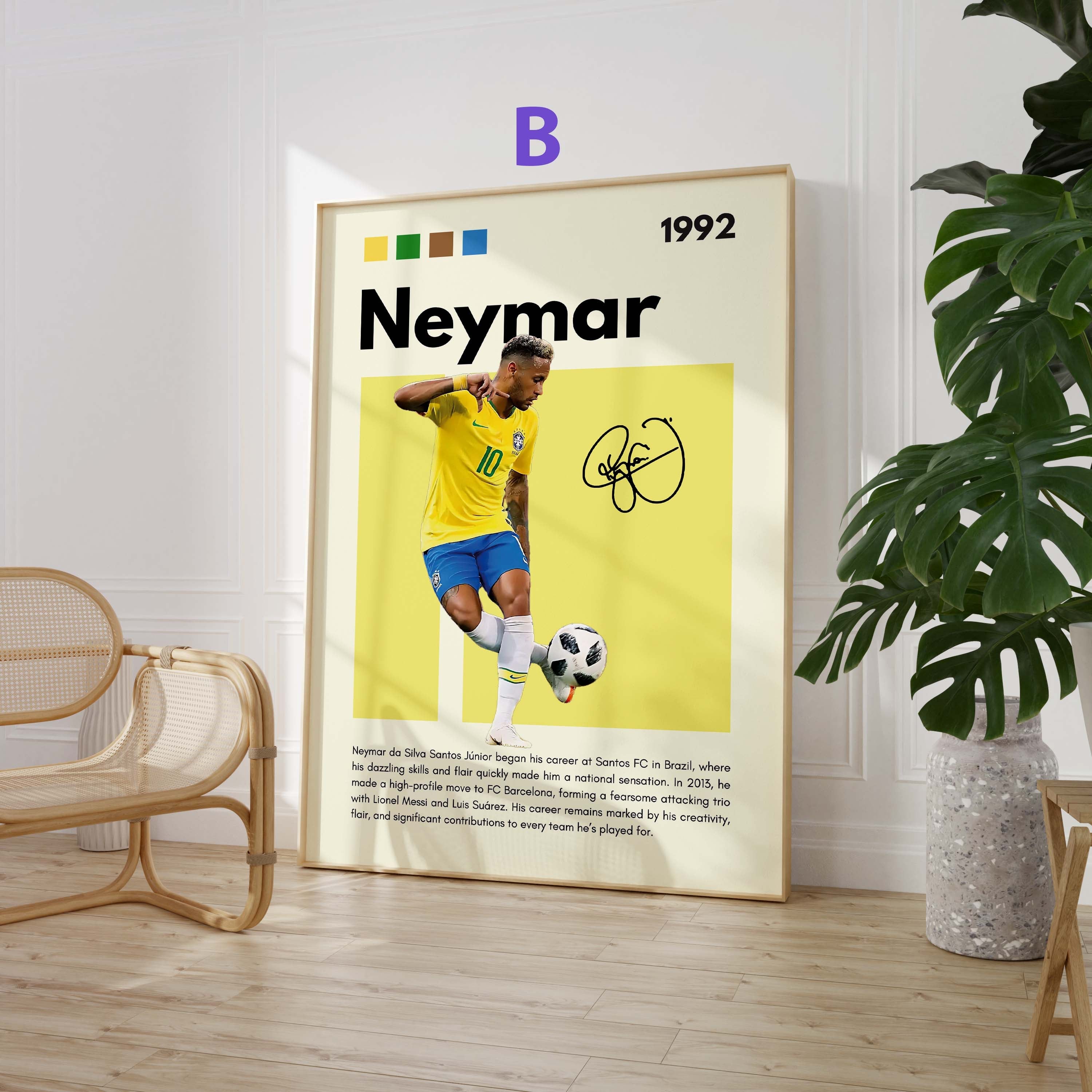 Fußball Stars Poster · Mbappé Neymar Messi Hakimi Haaland Yamal · Sport Wanddeko · Print ohne Rahmen-3