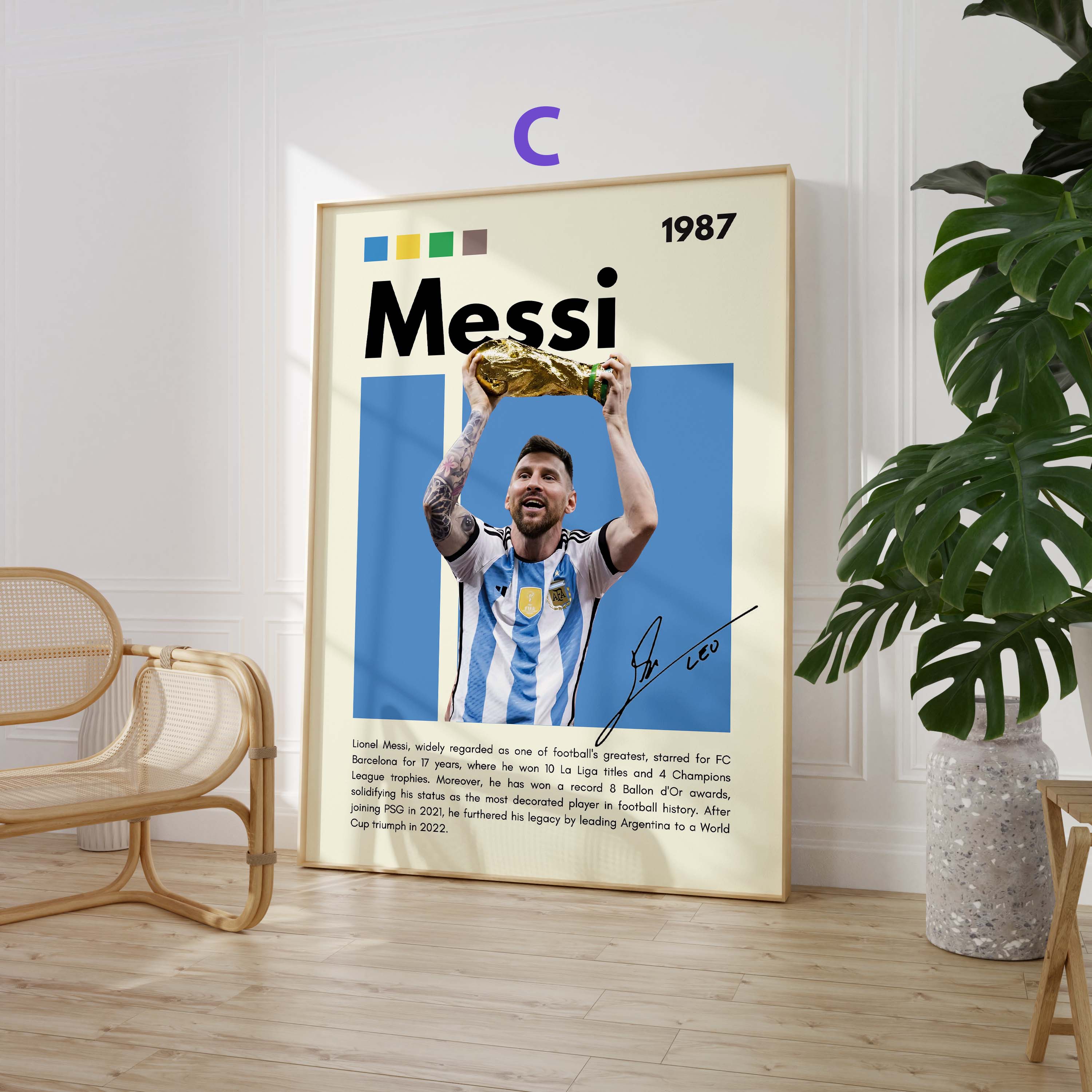 Fußball Stars Poster · Mbappé Neymar Messi Hakimi Haaland Yamal · Sport Wanddeko · Print ohne Rahmen-4