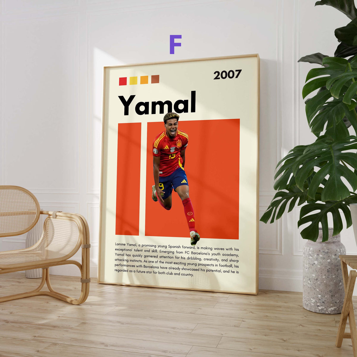 Fußball Stars Poster · Mbappé Neymar Messi Hakimi Haaland Yamal · Sport Wanddeko · Print ohne Rahmen-7